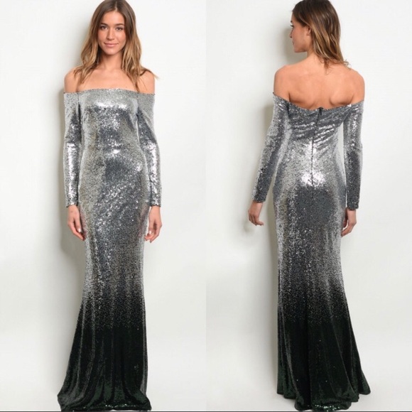 ✨JUST IN!✨LAST 1!✨5⭐️FLASH SALE!!!✨NEW! CHIC OMBRÉ SEQUINS GOWN DRESS - Picture 2 of 6